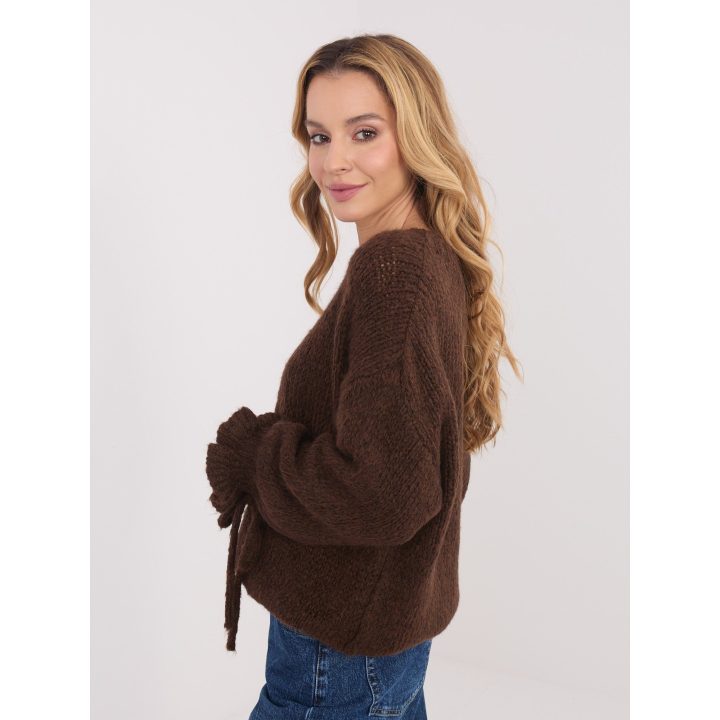 Megztinis moteriškas oversize rudas