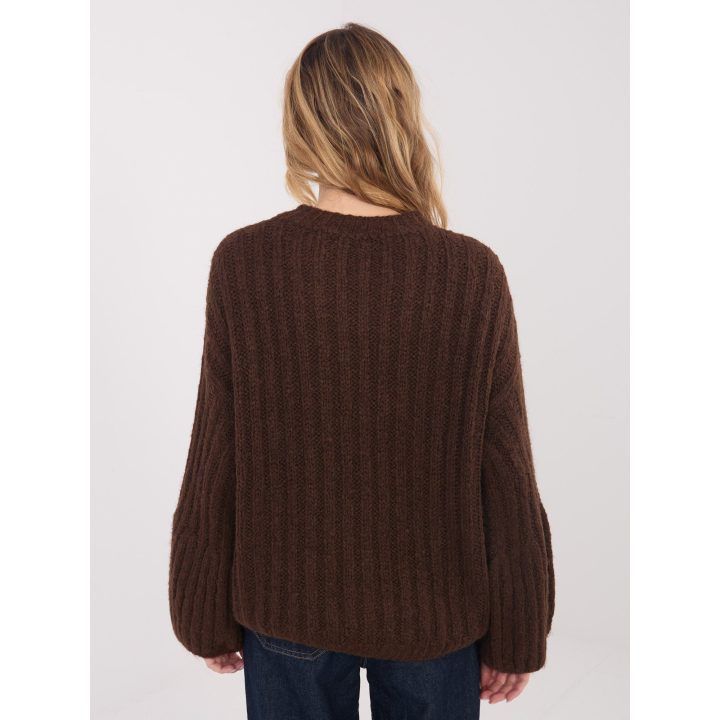 Megztinis moteriškas oversize rudas