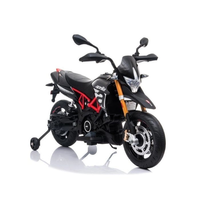 Elektrinis vaikiškas motociklas Aprilia A007 juodas