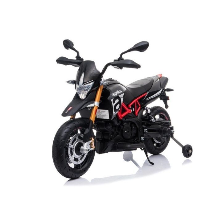 Elektrinis vaikiškas motociklas Aprilia A007 juodas