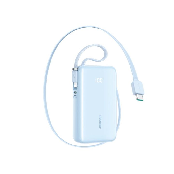 Išorinė baterija 10000mAh 35W su USB-C ir Lightning laidais