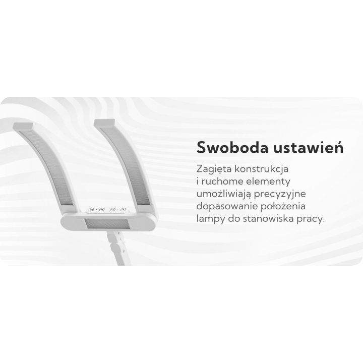 Stalinė lempa manikiūrui su lanku prie stalo balta Glow L05