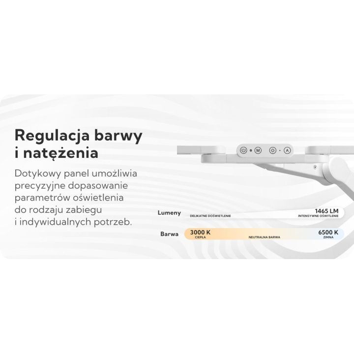 Stalinė lempa manikiūrui su lanku prie stalo balta Glow L05