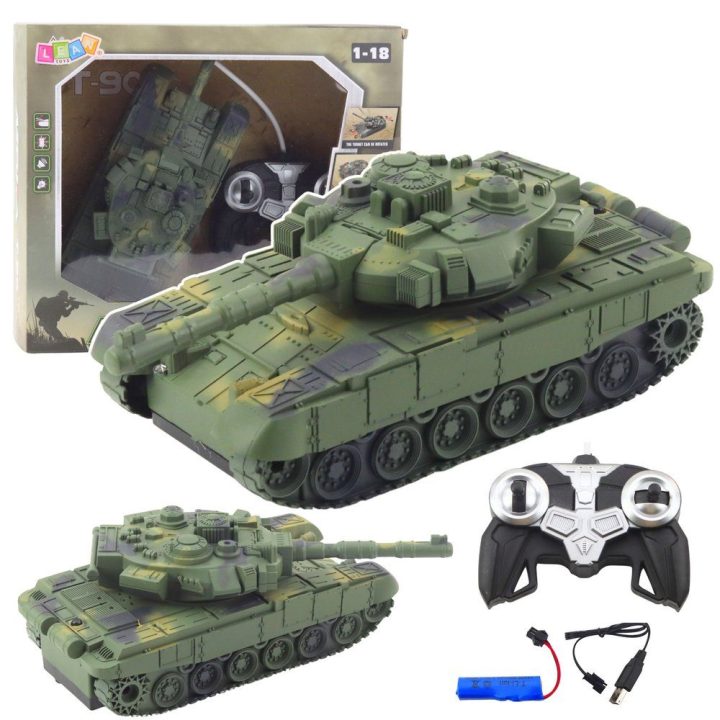 RC tankas su garsais ir šviesomis T90 1:18