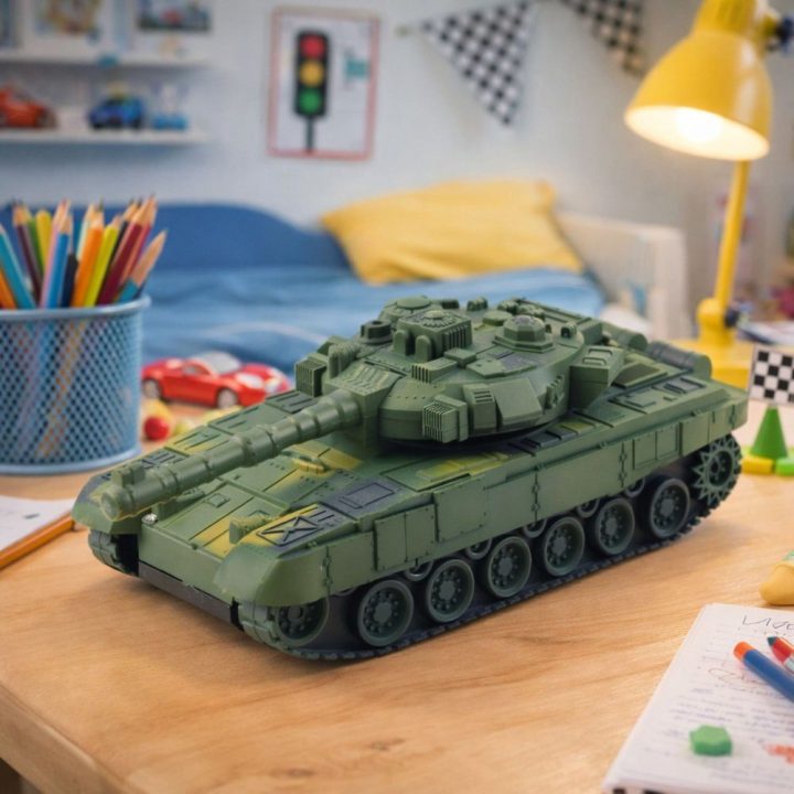 RC tankas su garsais ir šviesomis T90 1:18