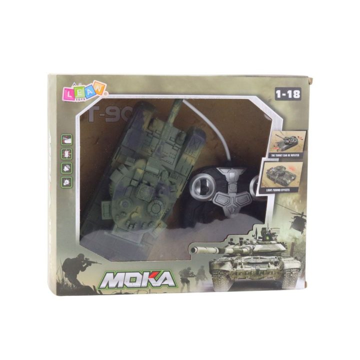 RC tankas su garsais ir šviesomis T90 1:18