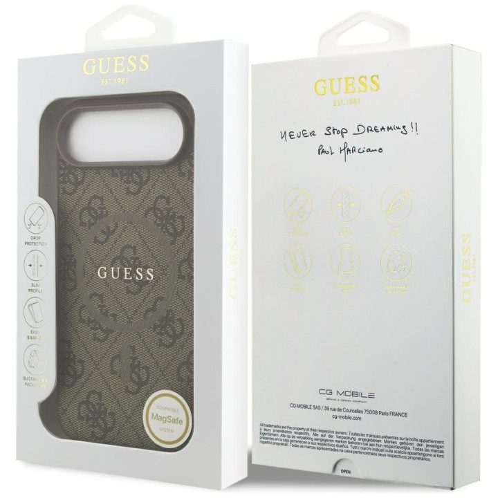 Dėklas telefonui iPhone 17 Air su MagSafe ruda Guess