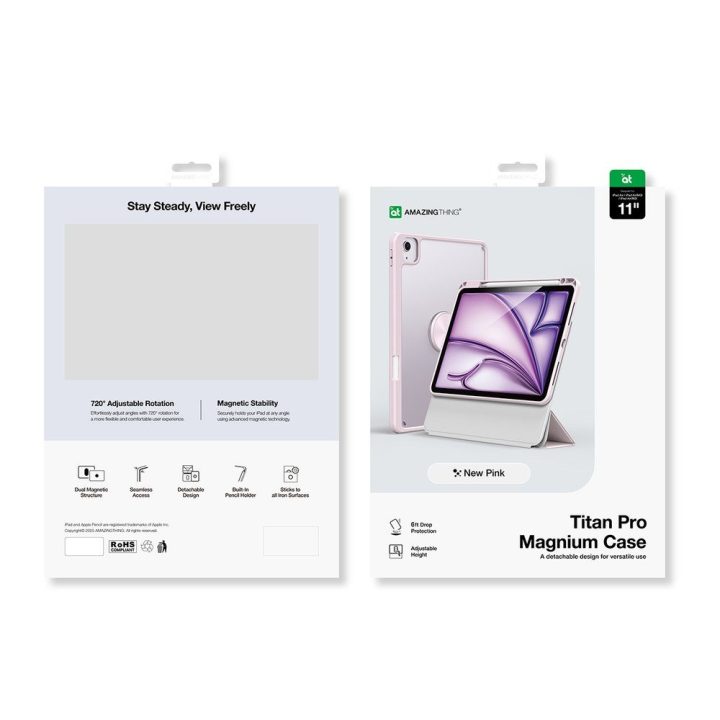 Dėklas iPad Air M3 11 colių Titan Pro Mag rožinis AmazingThing