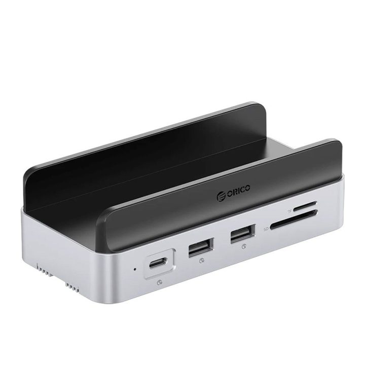 Diskų stotelė su SSD lizdu Orico MiniDock 10-in-1, sidabrinė