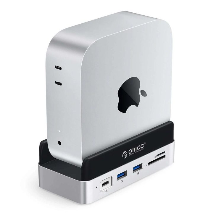 Diskų stotelė su SSD lizdu Orico MiniDock 10-in-1, sidabrinė