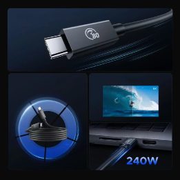 USB-C į USB-C laidas 240 W 80 Gbps 2 m Orico