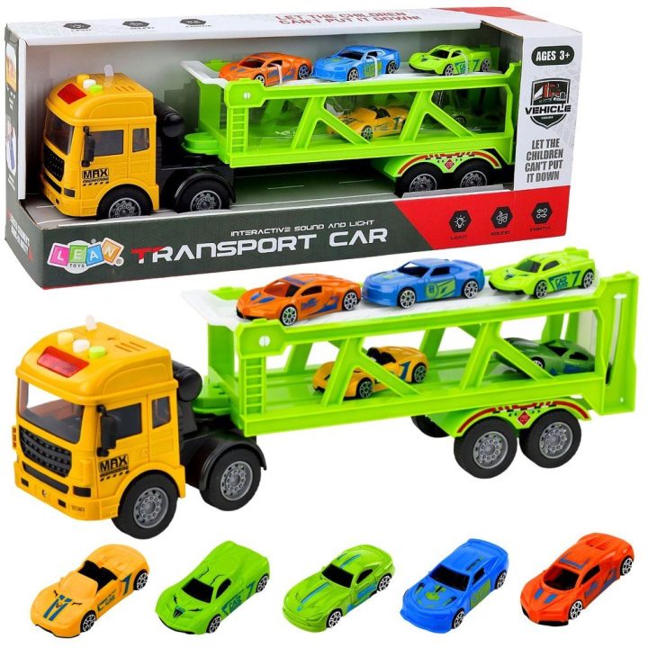 Žaislinis automobilių transporteris su šviesomis ir garsais Lora Cars