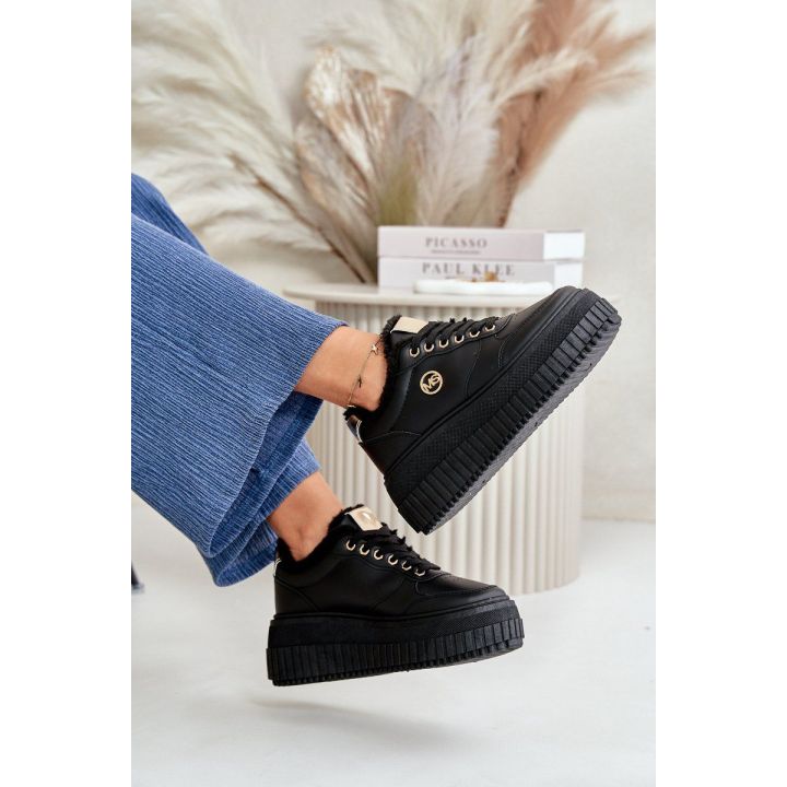 Sportiniai bateliai masyvaus pado su pašiltinimu juodos spalvos Ardiela