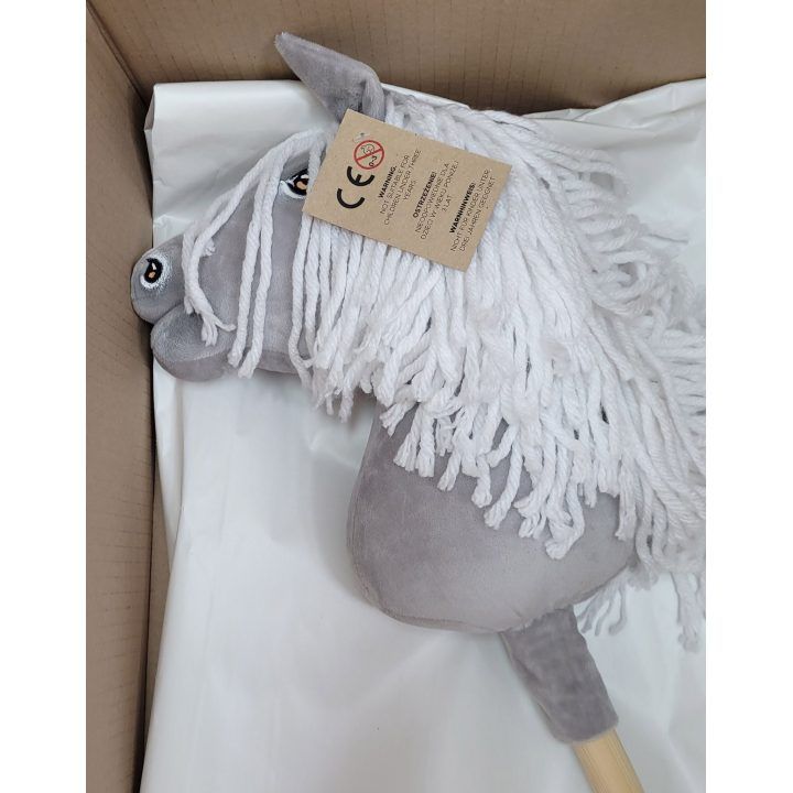 Hobby Horse pilkas arkliukas ant lazdos Premium A4