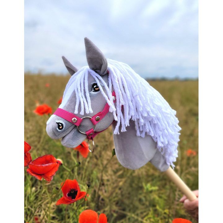 Hobby Horse pilkas arkliukas ant lazdos Premium A4