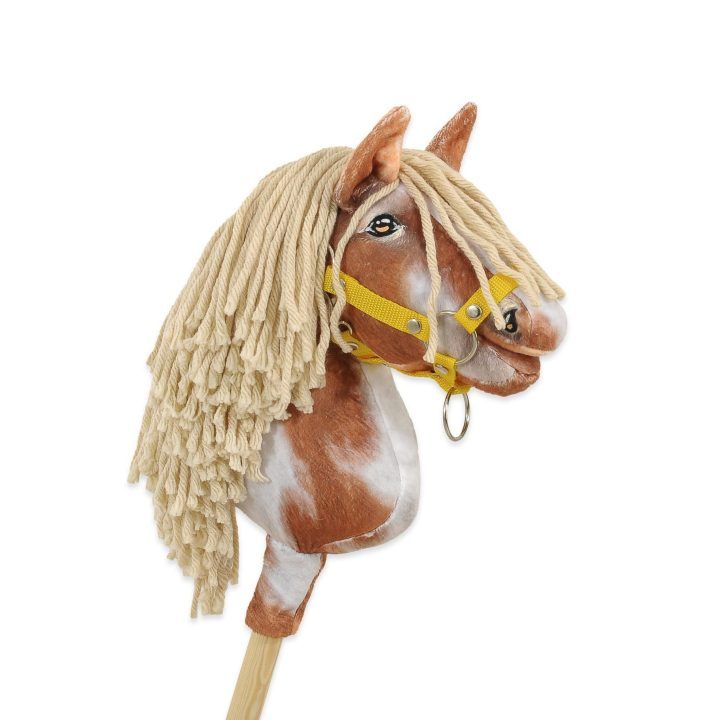 Hobby Horse lazdelinis arkliukas tobiano bay su smėlio spalvos karčiais Super Hobby Horse Premium