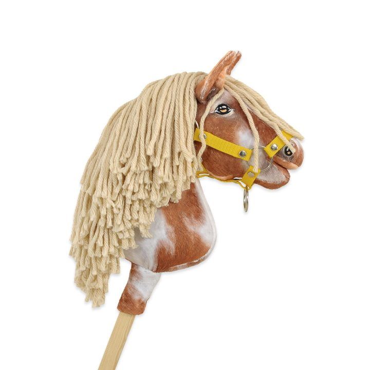 Hobby Horse lazdelinis arkliukas tobiano bay su smėlio spalvos karčiais Super Hobby Horse Premium