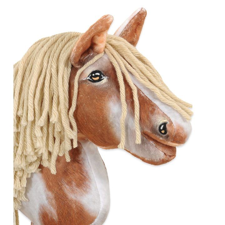 Hobby Horse lazdelinis arkliukas tobiano bay su smėlio spalvos karčiais Super Hobby Horse Premium