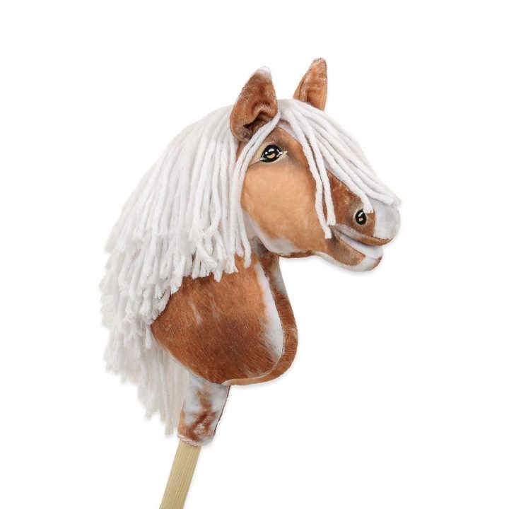 Hobby Horse lazdelinis arkliukas tobiano bay su balta karčiene Super Hobby Horse Premium