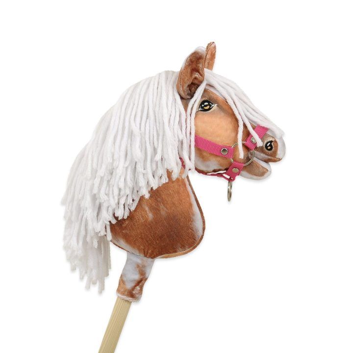 Hobby Horse lazdelinis arkliukas tobiano bay su balta karčiene Super Hobby Horse Premium