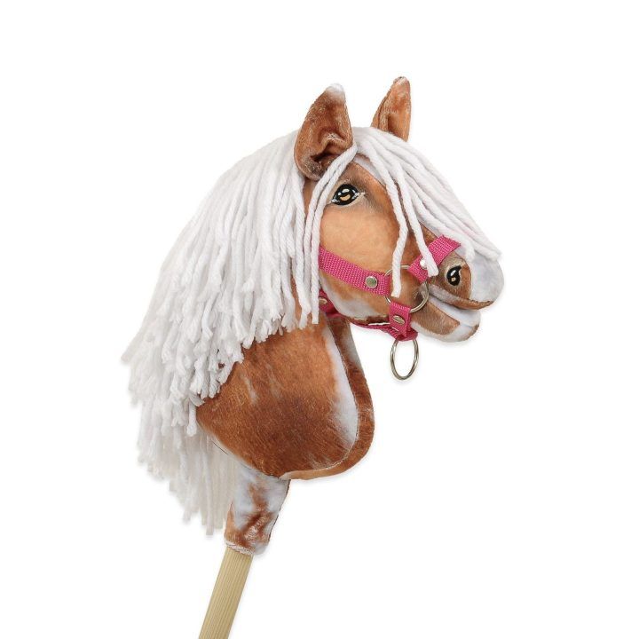 Hobby Horse lazdelinis arkliukas tobiano bay su balta karčiene Super Hobby Horse Premium