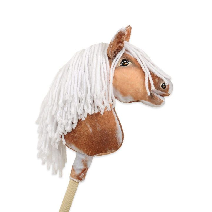 Hobby Horse lazdelinis arkliukas tobiano bay su balta karčiene Super Hobby Horse Premium