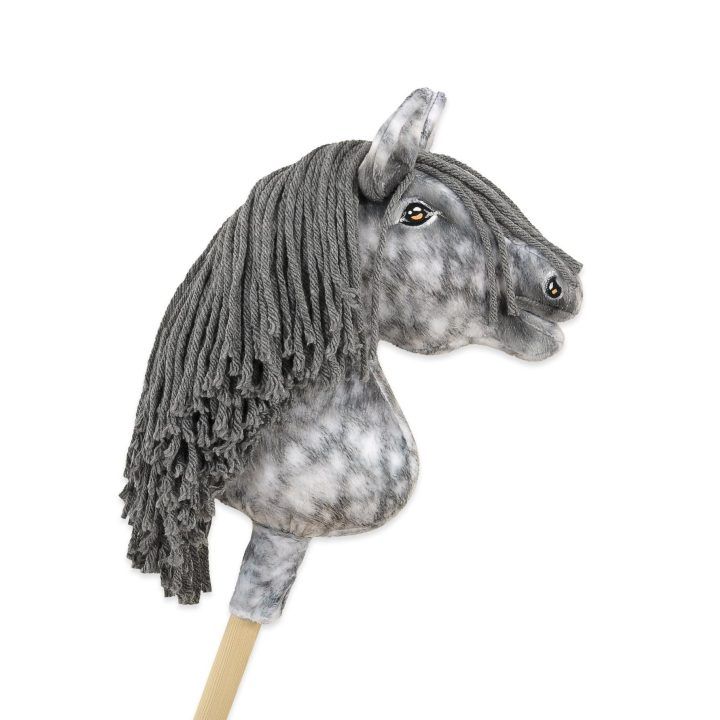 Hobby Horse lazdelinis arkliukas dapple grey su pilka karčiais Premium A4