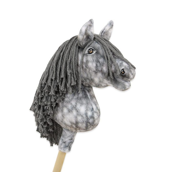 Hobby Horse lazdelinis arkliukas dapple grey su pilka karčiais Premium A4