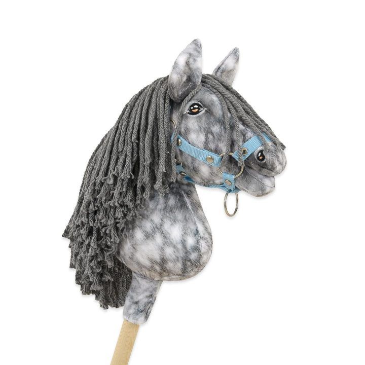 Hobby Horse lazdelinis arkliukas dapple grey su pilka karčiais Premium A4