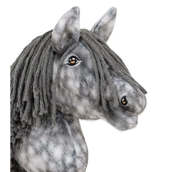 Hobby Horse lazdelinis arkliukas dapple grey su pilka karčiais Premium A4