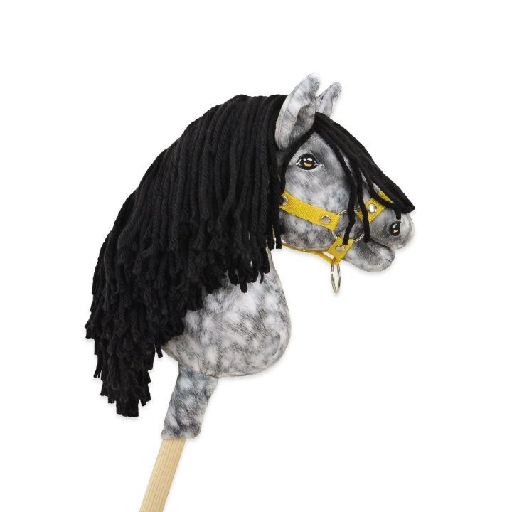 Hobby Horse lazdelinis arkliukas dapple grey su juoda karčiais Super Hobby Horse Premium
