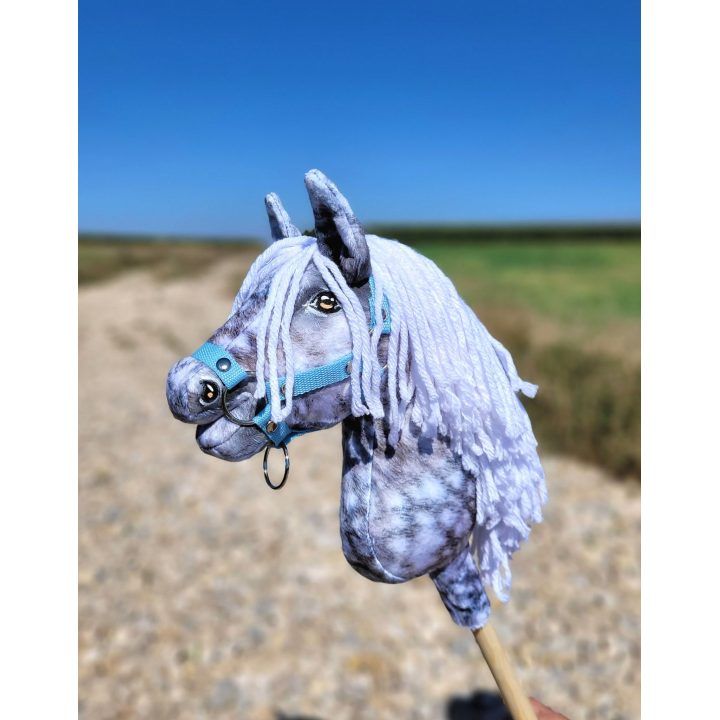 Hobby Horse lazdelinis arkliukas su balta karčiene Super Hobby Horse Premium