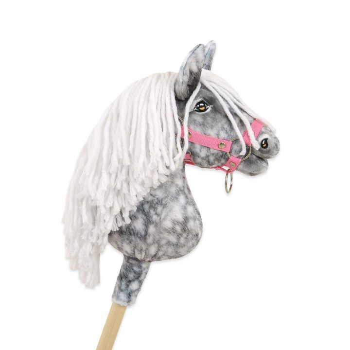Hobby Horse lazdelinis arkliukas su balta karčiene Super Hobby Horse Premium