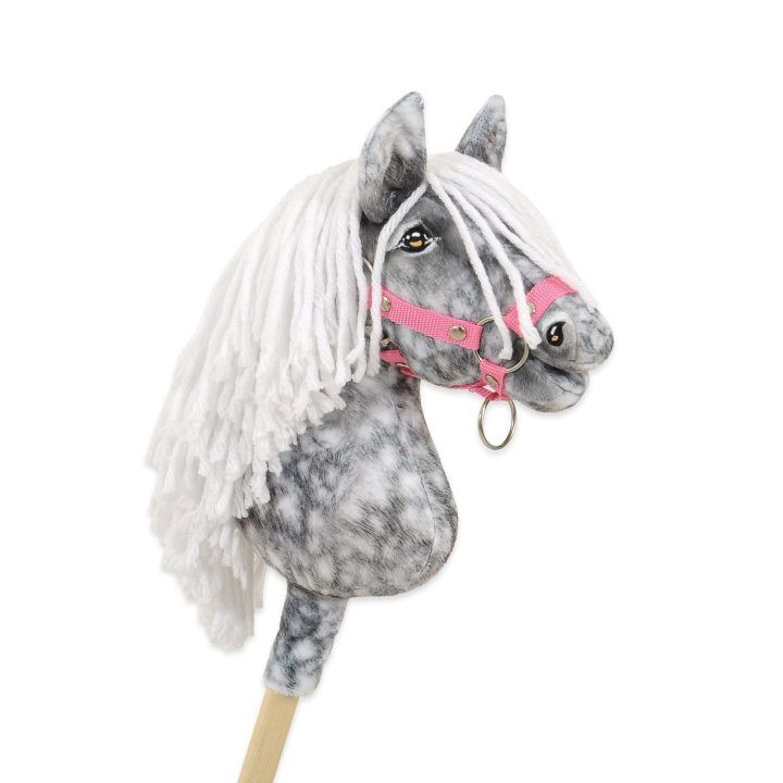 Hobby Horse lazdelinis arkliukas su balta karčiene Super Hobby Horse Premium