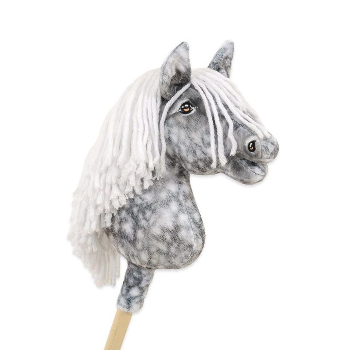 Hobby Horse lazdelinis arkliukas su balta karčiene Super Hobby Horse Premium
