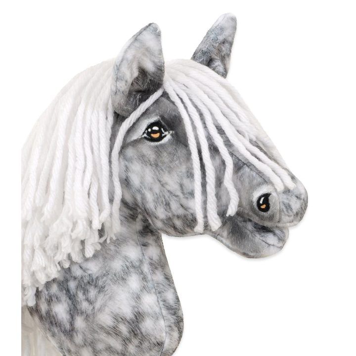 Hobby Horse lazdelinis arkliukas su balta karčiene Super Hobby Horse Premium