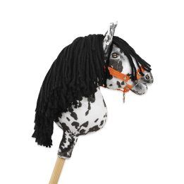 Hobby Horse lazdelinis arkliukas leopardinis su juoda karčiene A4