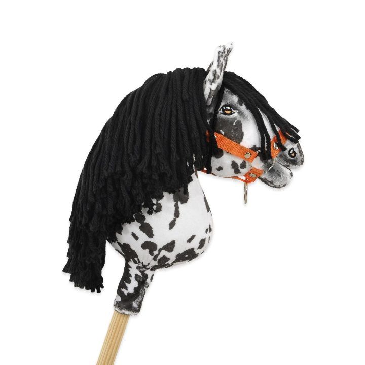 Hobby Horse lazdelinis arkliukas leopardinis su juoda karčiene A4