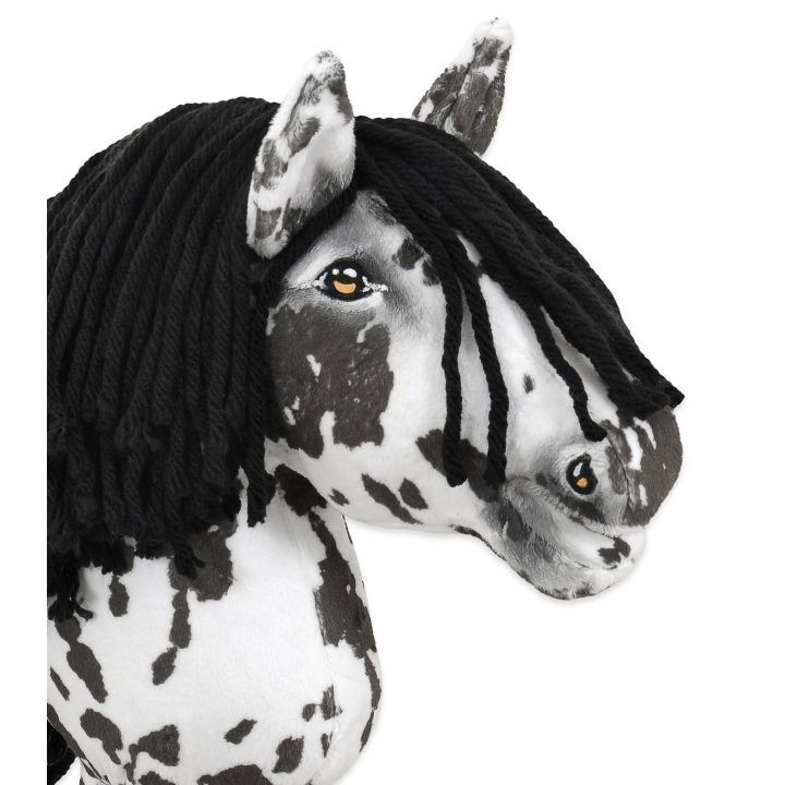 Hobby Horse lazdelinis arkliukas leopardinis su juoda karčiene A4