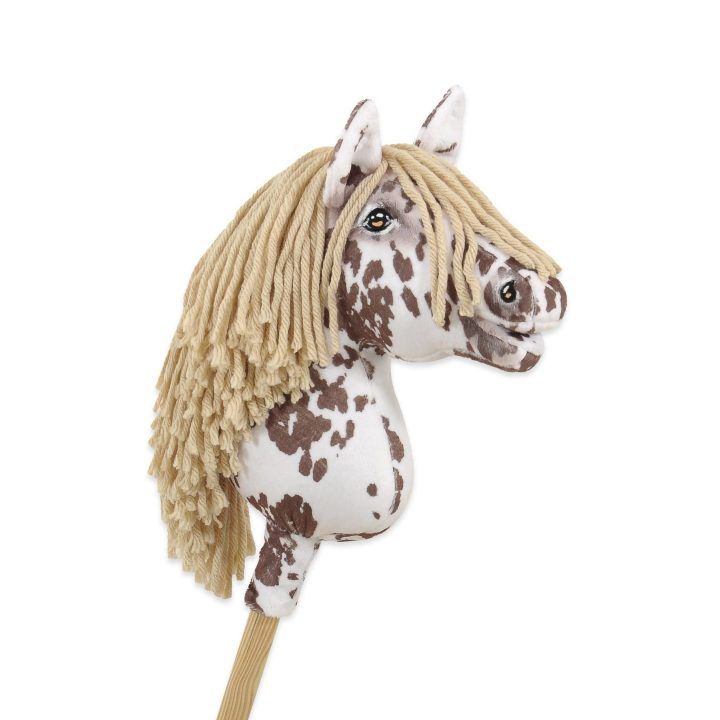 Hobby Horse lazdelinis arkliukas su ruda leopardine spalva ir smėlio karčiais