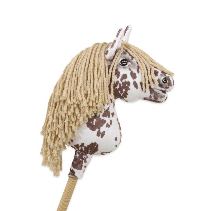 Hobby Horse lazdelinis arkliukas su ruda leopardine spalva ir smėlio karčiais