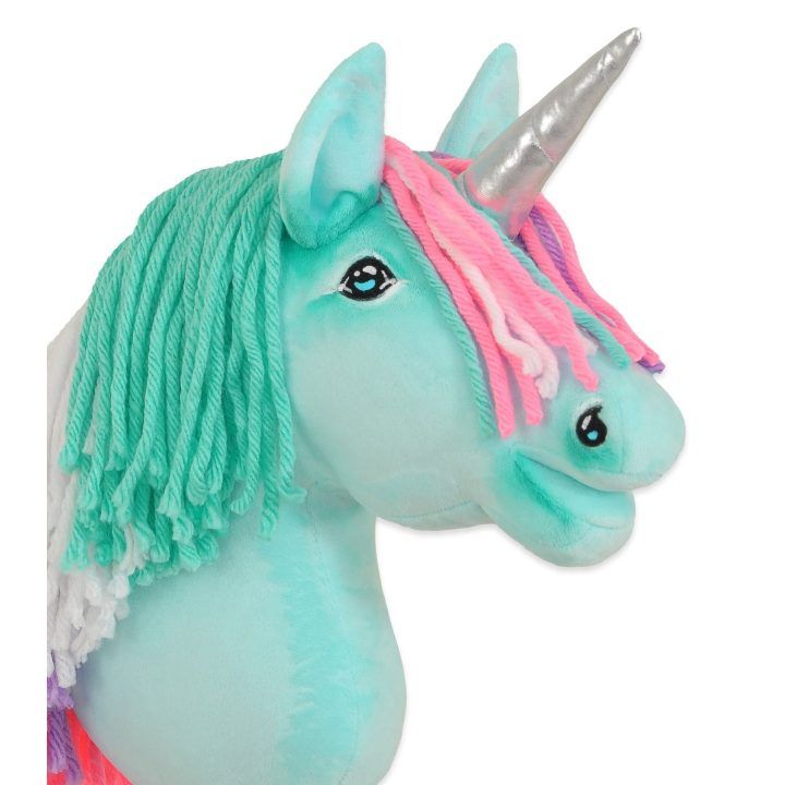 Hobby Horse vienaragis lazdoje su spalvota karčiene ir sidabriniu ragu