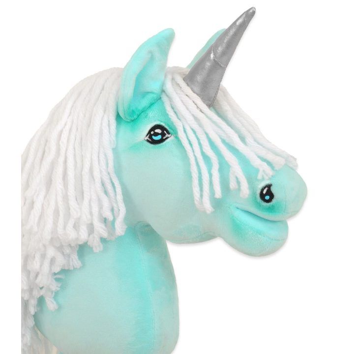 Hobby Horse vienaragis ant lazdos mėtinės spalvos su balta karčiene