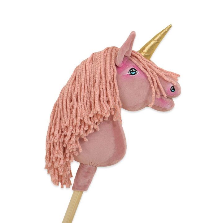 Vienaragis ant lazdos Hobby Horse pastelinės rožinės spalvos A4