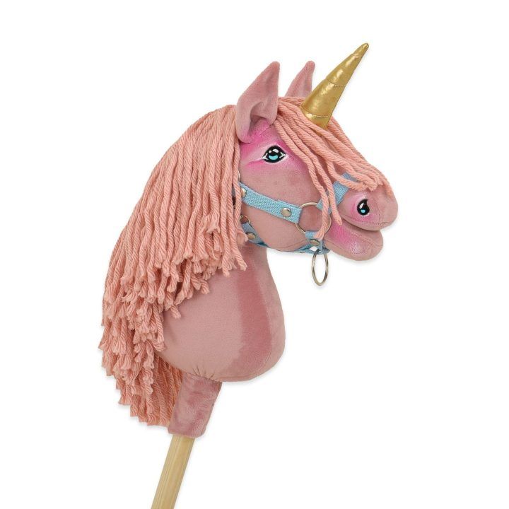 Vienaragis ant lazdos Hobby Horse pastelinės rožinės spalvos A4