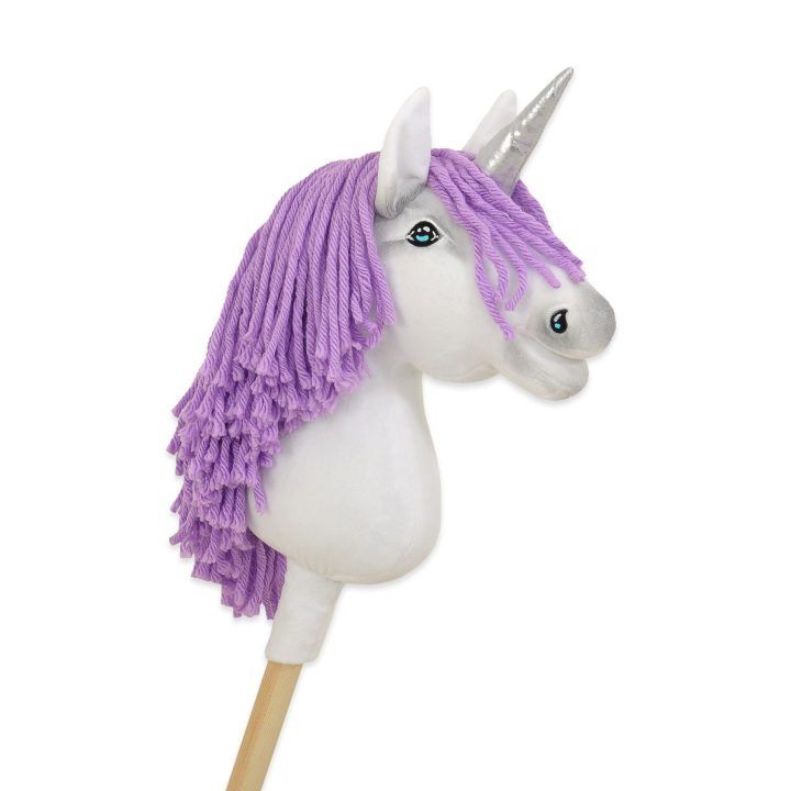 Vienaragis ant lazdos su violetine karčiais ir sidabriniu ragu Hobby Horse