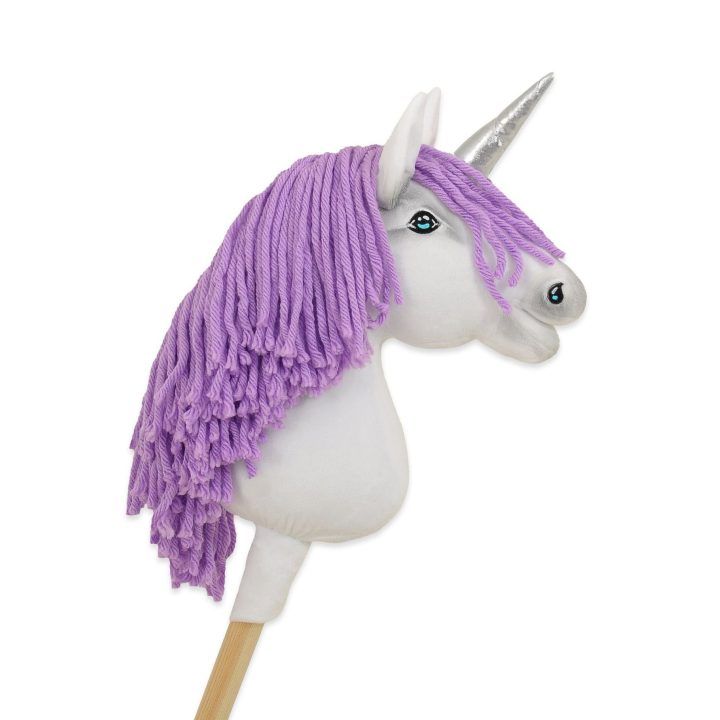 Vienaragis ant lazdos su violetine karčiais ir sidabriniu ragu Hobby Horse