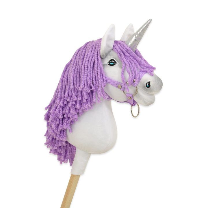 Vienaragis ant lazdos su violetine karčiais ir sidabriniu ragu Hobby Horse
