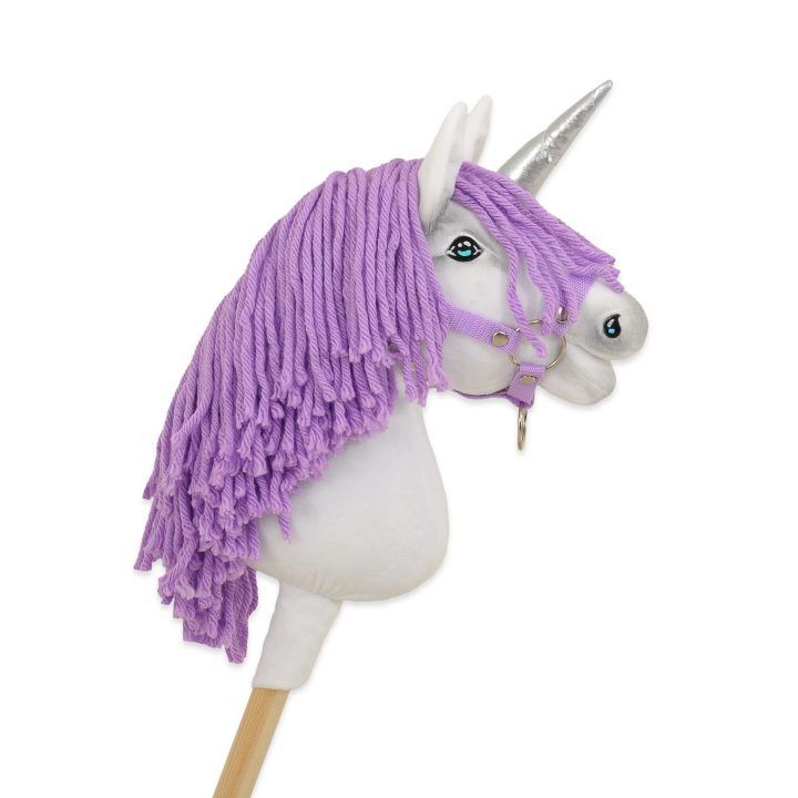Vienaragis ant lazdos su violetine karčiais ir sidabriniu ragu Hobby Horse