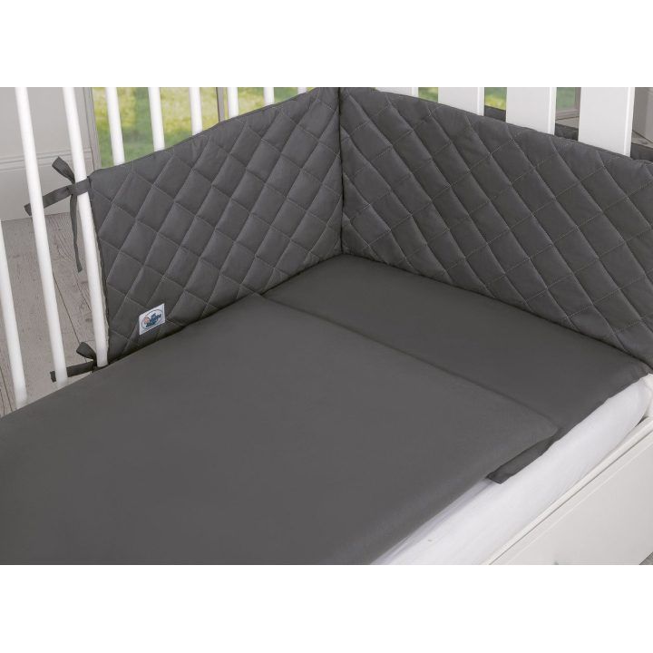 Kūdikio lovytės paminkštinimas dygsniuotas antracito spalvos